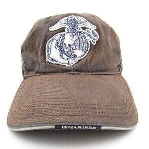 Distressed US Military Marlines Embroidered Adjustable Hat (A)